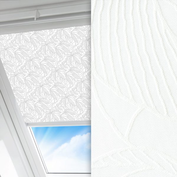 Dachfenster Rollo Natura, weiss, lichtdurchlässig & blickdicht, feucht abwischbar