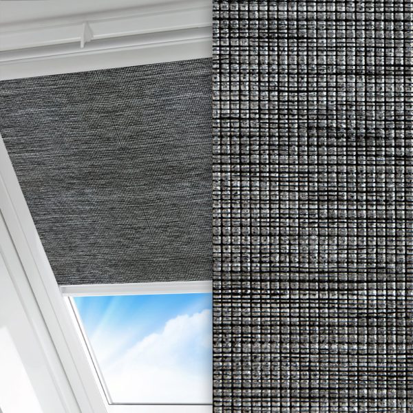 Dachfenster Rollo Quin, silbergrau, lichtdurchlässig & blickdicht, abbürstbar, silber glänzend
