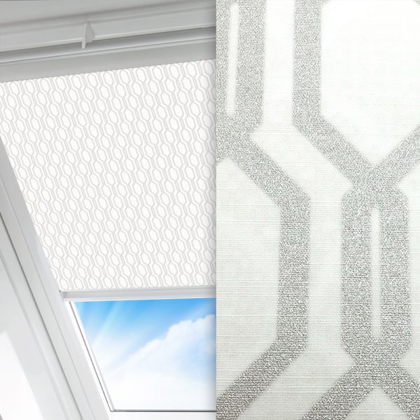 Dachfenster Rollo Hexa Silver, creme, lichtdurchlässig & blickdicht, feucht abwischbar, beige glänzend