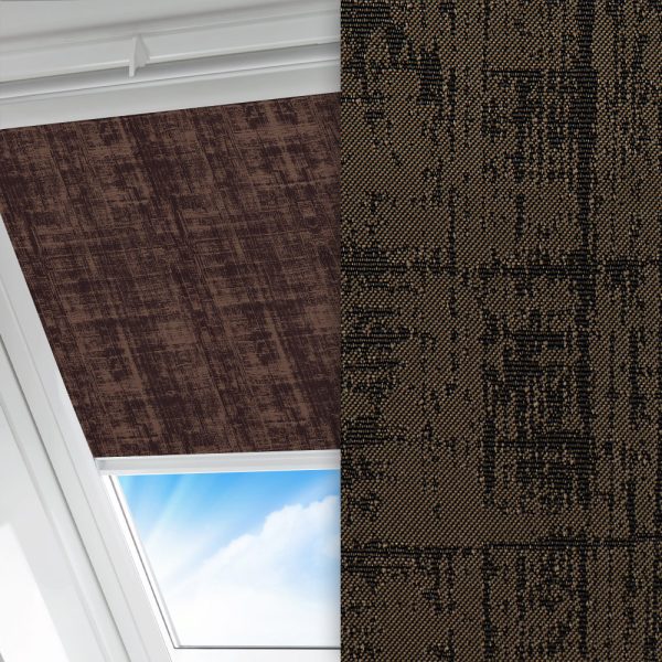 Dachfenster Rollo Terra, braun, lichtdurchlässig & blickdicht, feucht abwischbar, gold glänzend