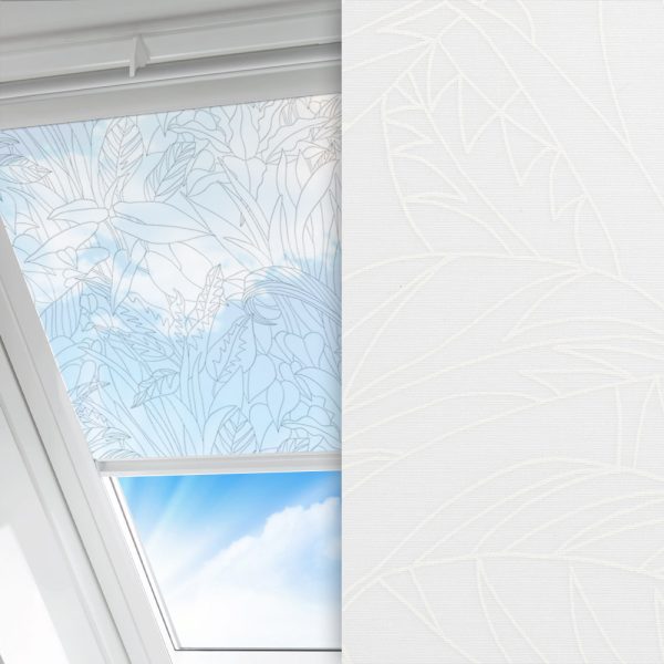 Dachfenster Rollo Natura, weiss, transparent, feucht abwischbar