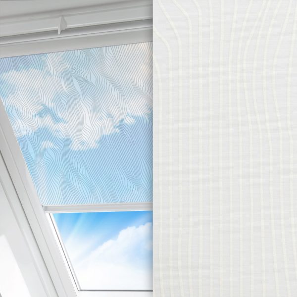 Dachfenster Rollo Optika, weiss, transparent, feucht abwischbar