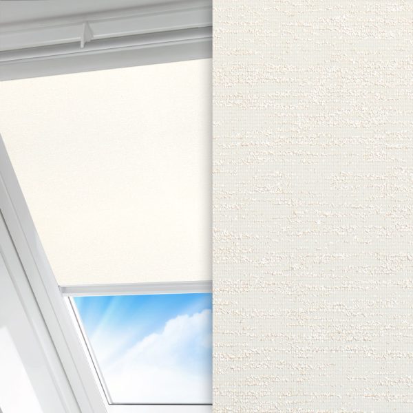 Dachfenster Rollo Moda, weiss, komplett verdunkelnd, feucht abwischbar, weiss glänzend