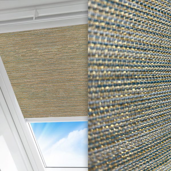 Dachfenster Rollo Moda, grün/gold, lichtdurchlässig & blickdicht, feucht abwischbar, gold glänzend
