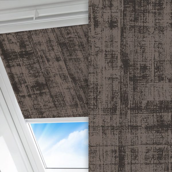 Dachfenster Rollo Momo, schwarz, komplett verdunkelnd, Rückseite farbig wie Vorderseite, feucht abwischbar, silber glänzend