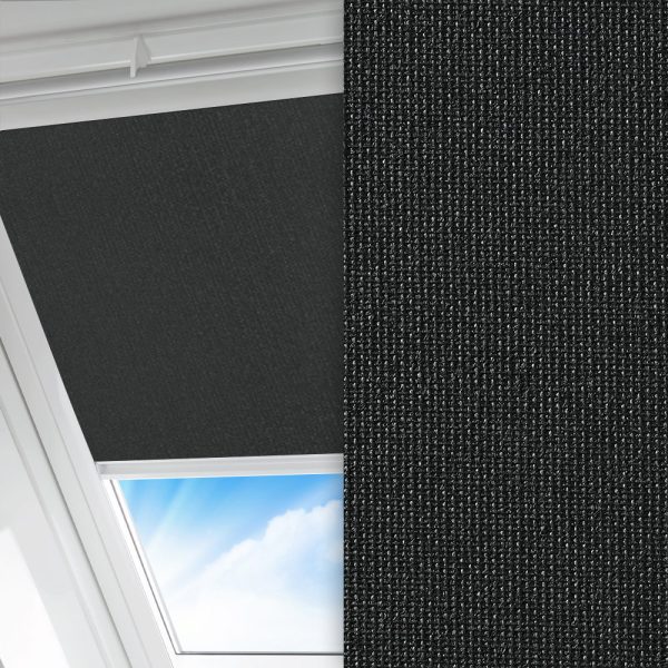 Dachfenster Rollo Prima, schwarz, lichtdurchlässig & blickdicht, feucht abwischbar