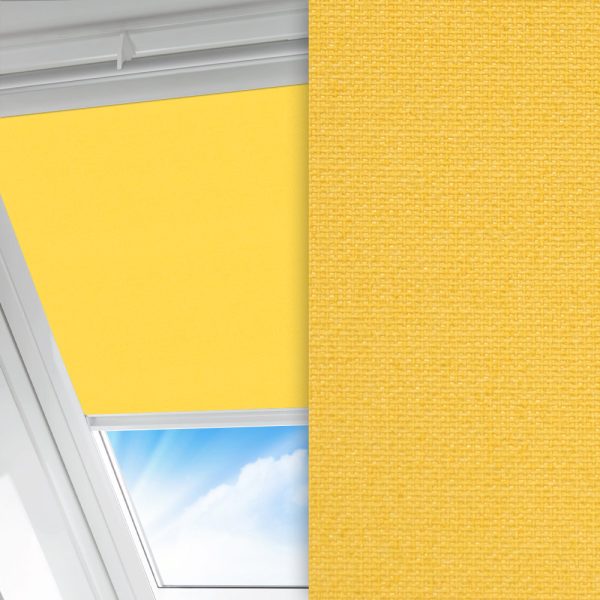 Dachfenster Rollo Prima, gelb, lichtdurchlässig & blickdicht, feucht abwischbar