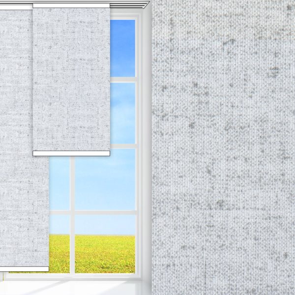 Flächenvorhang Batik, weiss/grau, lichtdurchlässig & blickdicht, feucht abwischbar