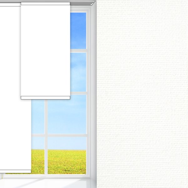 Flächenvorhang Schachmatt, weiss, komplett verdunkelnd, feucht abwischbar