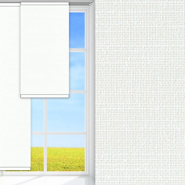 Flächenvorhang Nora, weiss, komplett verdunkelnd, feucht abwischbar