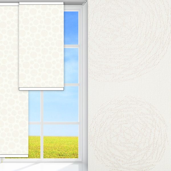 Flächenvorhang Schneeball, creme, lichtdurchlässig & blickdicht, feucht abwischbar, creme glänzend