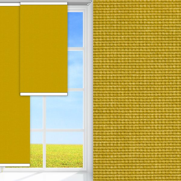 Flächenvorhang Rustico, senfgelb, lichtdurchlässig & blickdicht, feucht abwischbar