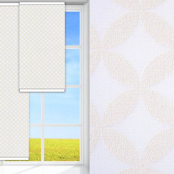 Flächenvorhang Dala, weiss, lichtdurchlässig & blickdicht, feucht abwischbar, gold glänzend