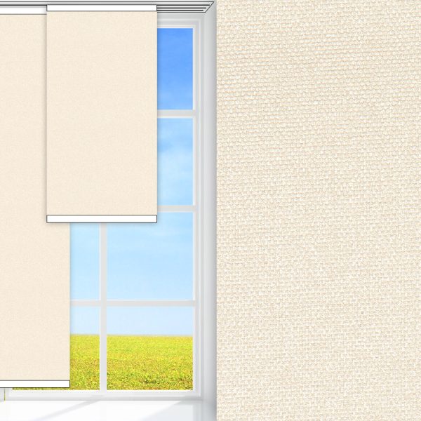 Flächenvorhang Glitta Noir, weiss, komplett verdunkelnd, feucht abwischbar, weiss glänzend