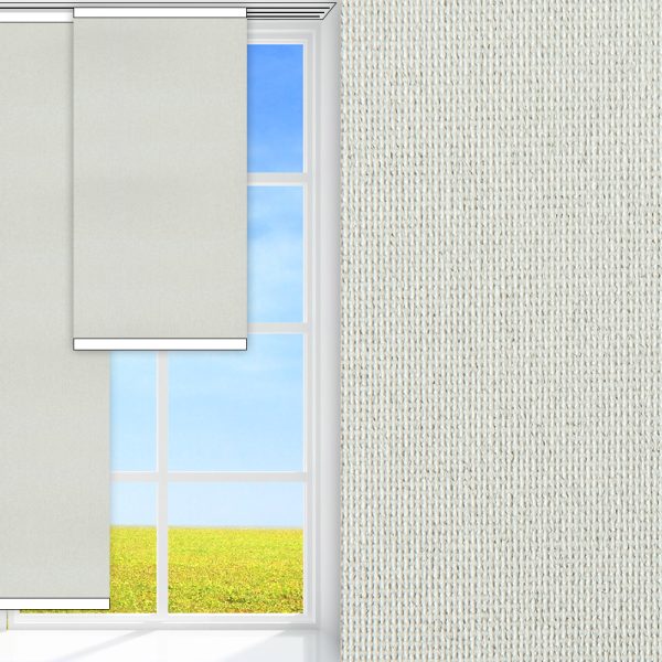 Flächenvorhang Rustico, grau, abdunkelnd, Rückseite Perlmutt, schmutzabweisend, feucht abwischbar