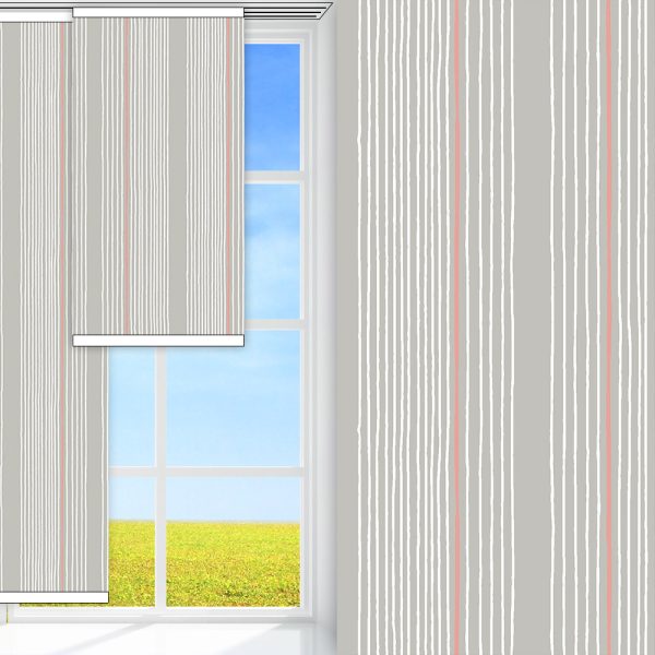 Flächenvorhang Vertico, grau, lichtdurchlässig & blickdicht, kühlend, feucht abwischbar