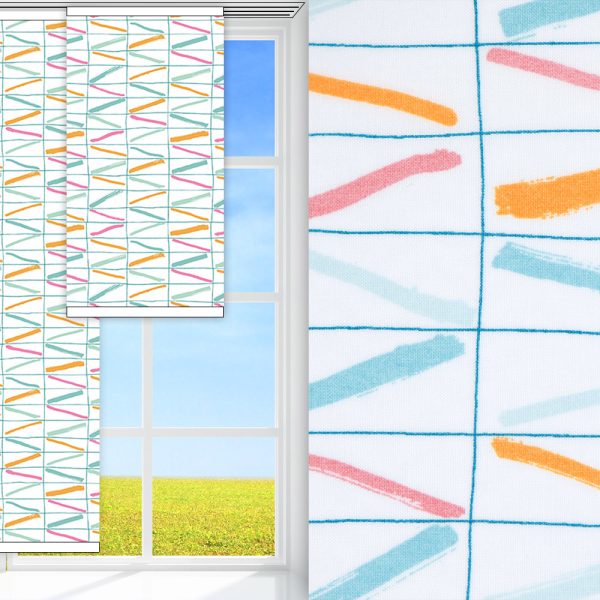 Flächenvorhang Ecola, mint/weiss, lichtdurchlässig & blickdicht, feucht abwischbar