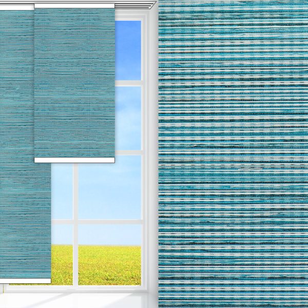 Flächenvorhang Linea, türkis, lichtdurchlässig & blickdicht, Rückseite Teflon, feucht abwischbar