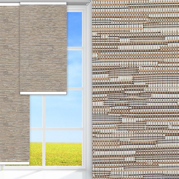 Flächenvorhang Lena, braun/beige, lichtdurchlässig & blickdicht, feucht abwischbar