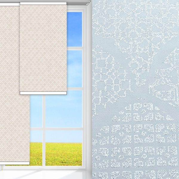 Flächenvorhang Bella, creme, lichtdurchlässig & blickdicht, feucht abwischbar, creme glänzend