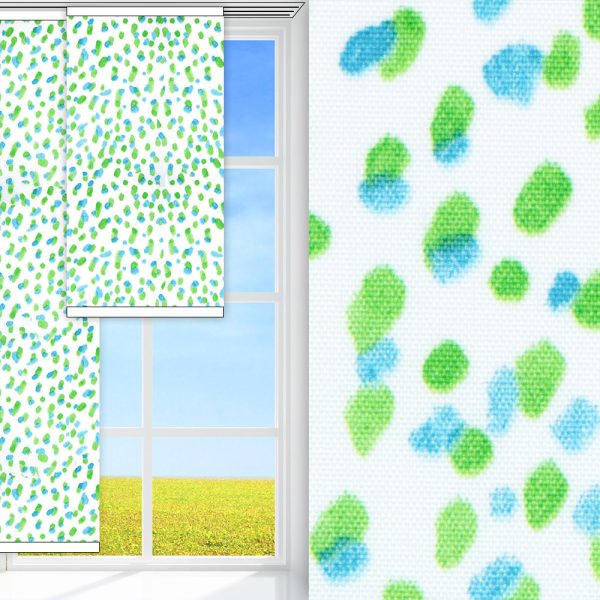 Flächenvorhang Punta, weiss/grün, lichtdurchlässig & blickdicht, feucht abwischbar