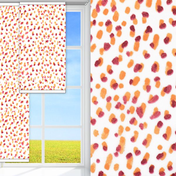 Flächenvorhang Punta, rot/weiss, lichtdurchlässig & blickdicht, feucht abwischbar