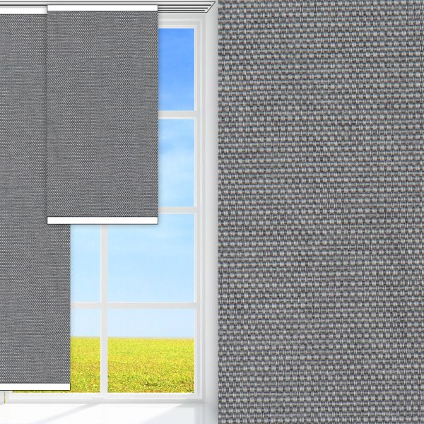 Flächenvorhang Bora, grau, komplett verdunkelnd, feucht abwischbar