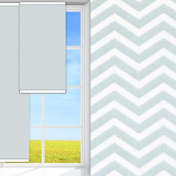 Flächenvorhang Zickzack, mint/weiss, lichtdurchlässig & blickdicht, feucht abwischbar
