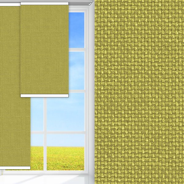 Flächenvorhang Freda, grün, komplett verdunkelnd, Rückseite farbig wie Vorderseite, feucht abwischbar