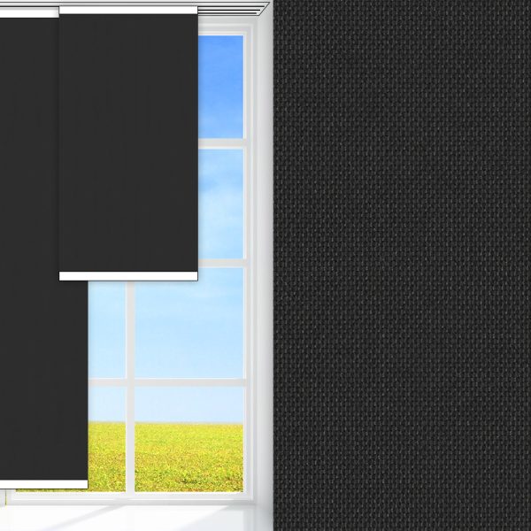 Flächenvorhang Silenzio, schwarz, lichtdurchlässig & blickdicht, feucht abwischbar