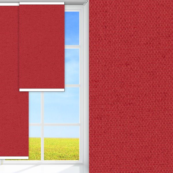 Flächenvorhang Sicuro, rot, komplett verdunkelnd, Rückseite farbig wie Vorderseite, feucht abwischbar