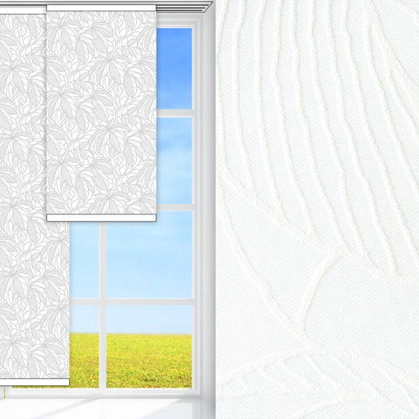 Flächenvorhang Natura, weiss, lichtdurchlässig & blickdicht, feucht abwischbar