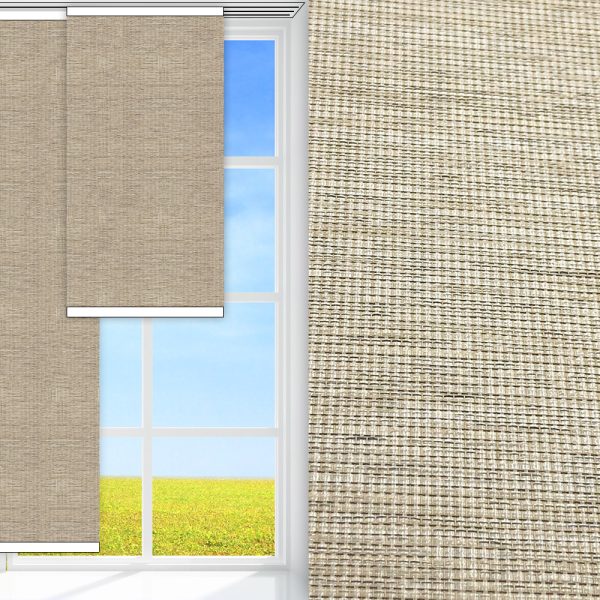 Flächenvorhang Quin, beige, lichtdurchlässig & blickdicht, abbürstbar, gold glänzend