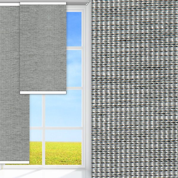 Flächenvorhang Quin, grau, lichtdurchlässig & blickdicht, feucht abwischbar
