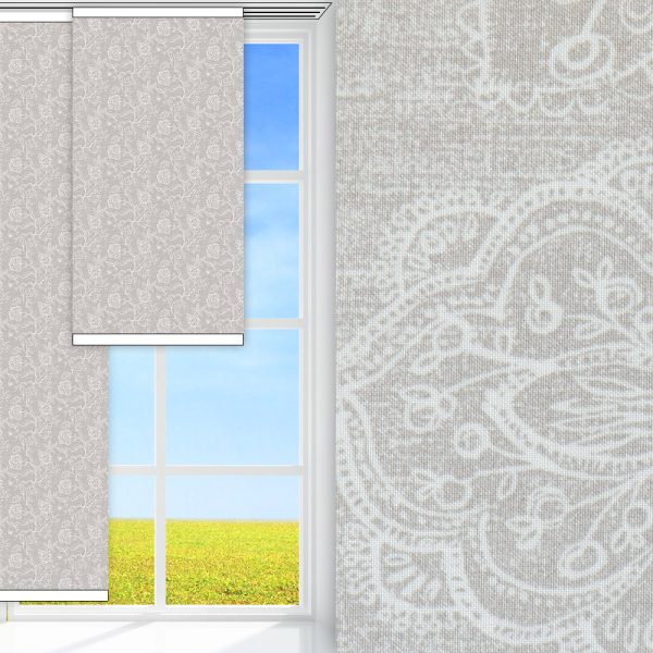 Flächenvorhang Flora, beige, lichtdurchlässig & blickdicht, feucht abwischbar