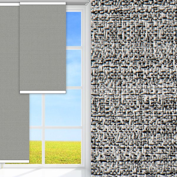 Flächenvorhang Mur, grau, lichtdurchlässig & blickdicht, feucht abwischbar, silber glänzend