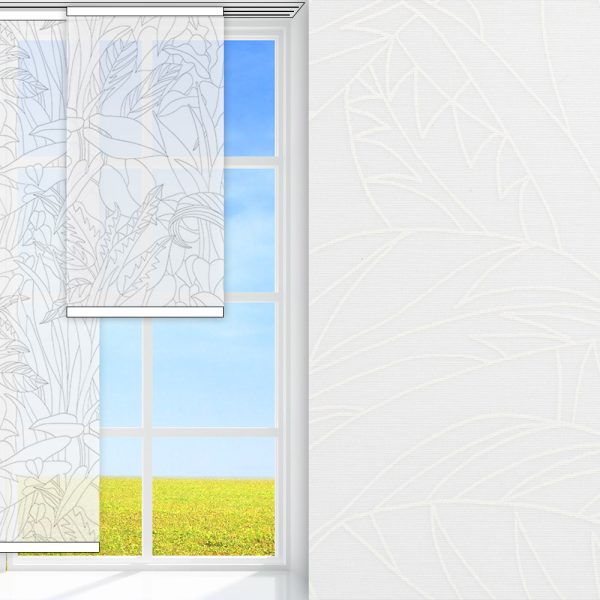 Flächenvorhang Natura, weiss, transparent, feucht abwischbar