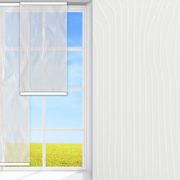 Flächenvorhang Optika, weiss, transparent, feucht abwischbar