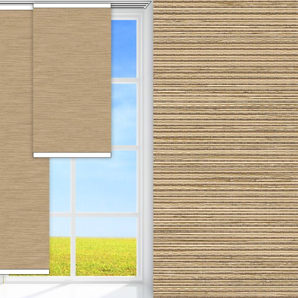 Flächenvorhang Linea, braun, komplett verdunkelnd, Rückseite farbig wie Vorderseite, feucht abwischbar