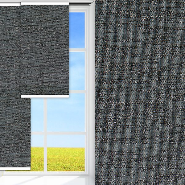 Flächenvorhang Moda, schwarz, komplett verdunkelnd, feucht abwischbar, schwarz glänzend