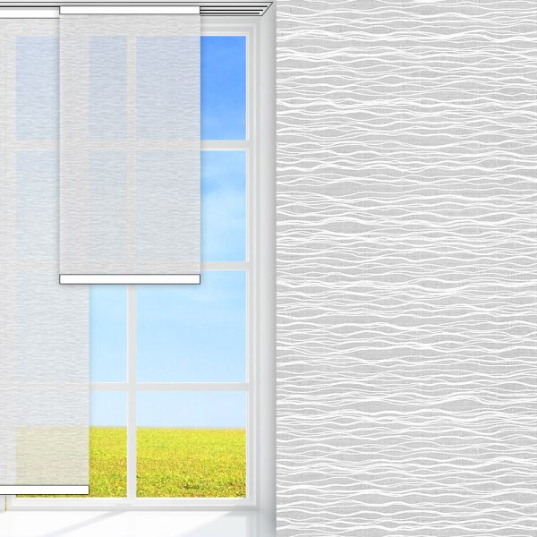 Flächenvorhang Onda, creme, transparent, abbürstbar