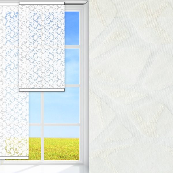 Flächenvorhang Mosaik, weiss, transparent, feucht abwischbar