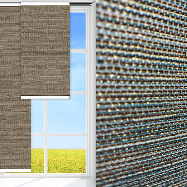 Flächenvorhang Moda, türkis/gold, lichtdurchlässig & blickdicht, feucht abwischbar, gold glänzend