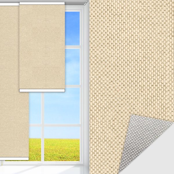 Flächenvorhang Techno, beige, lichtdurchlässig & blickdicht, Rückseite Alu, schmutzabweisend, feucht abwischbar