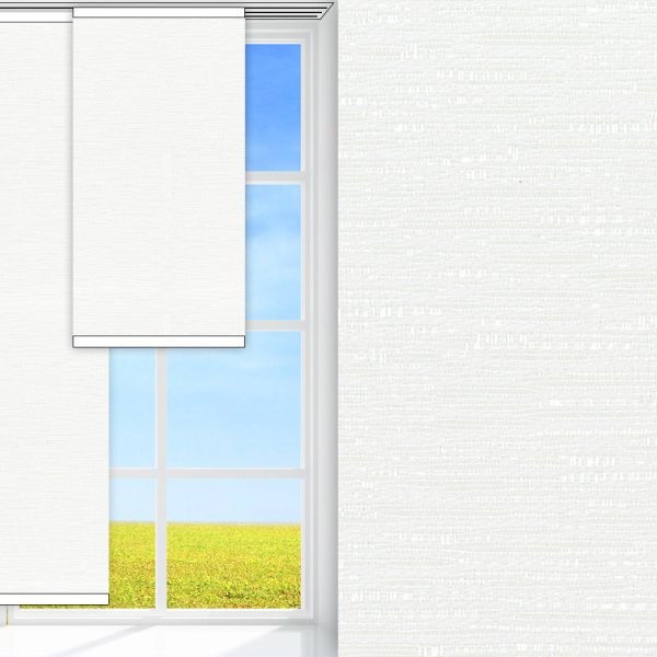 Flächenvorhang Maison, weiss, komplett verdunkelnd, feucht abwischbar