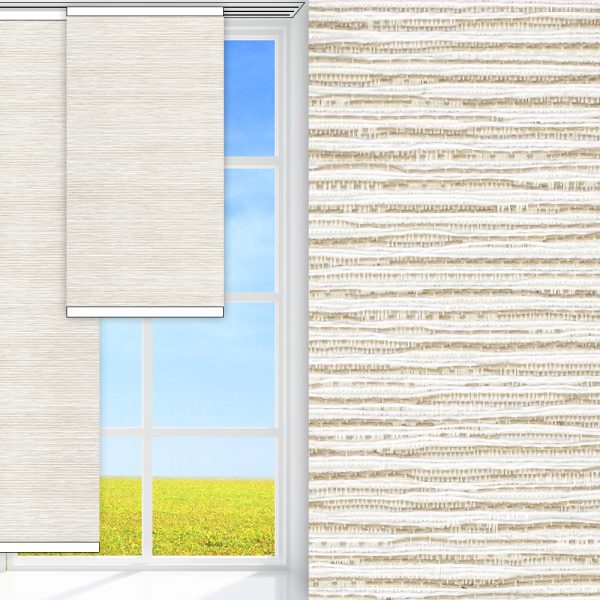 Flächenvorhang Maison, beige, komplett verdunkelnd, feucht abwischbar