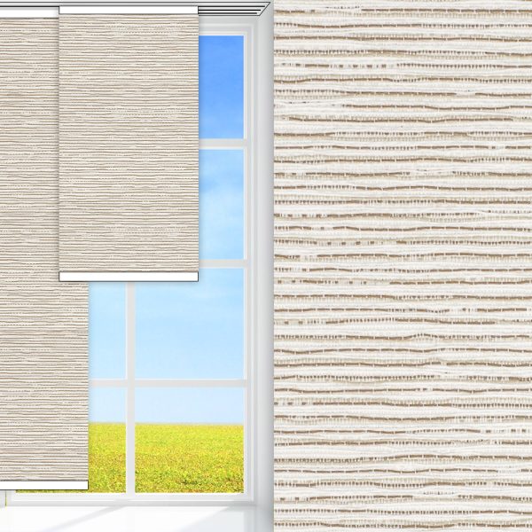 Flächenvorhang Maison, beige, komplett verdunkelnd, feucht abwischbar