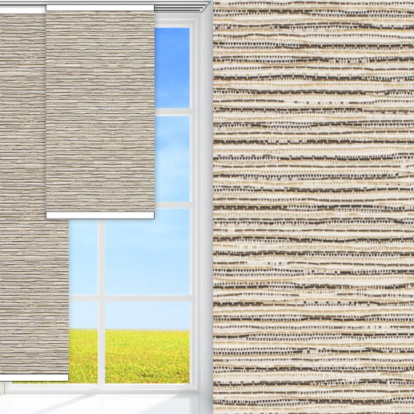 Flächenvorhang Maison, beige/braun, komplett verdunkelnd, feucht abwischbar