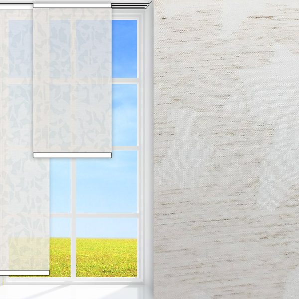 Flächenvorhang Kamu, weiss, transparent, feucht abwischbar