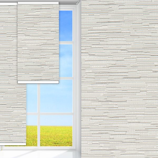 Flächenvorhang Maison, hellgrau, komplett verdunkelnd, feucht abwischbar